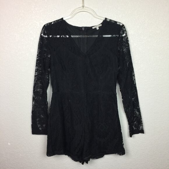 CHARLOTTE RUSSE Black Lace Romper Size M - Picture 1 of 8